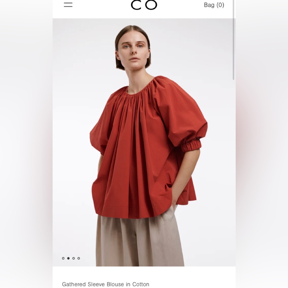 CO Gathered Sleeve Blouse in Cotton Top